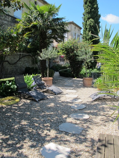 Path from the main house to the gite and swimming pool.
