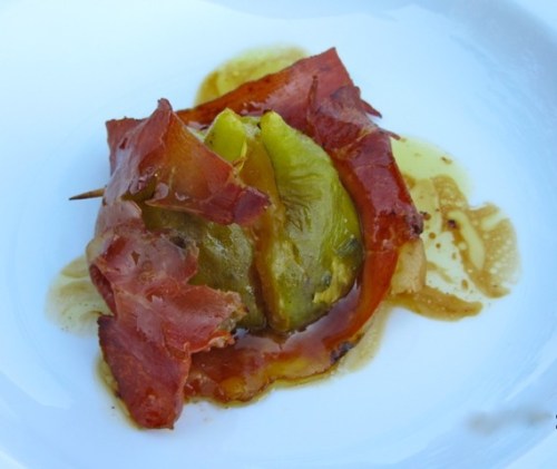 baked fig wrapped in proscuitto