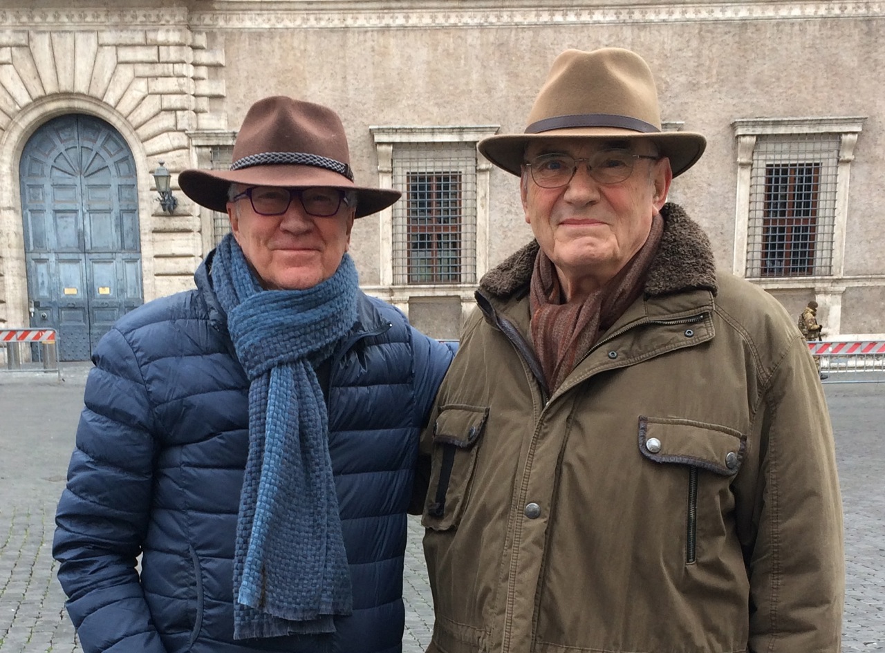 In front of the French Embassy in Piazza Farnese