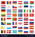 Europe flags. Vector icons&nbsp;set.